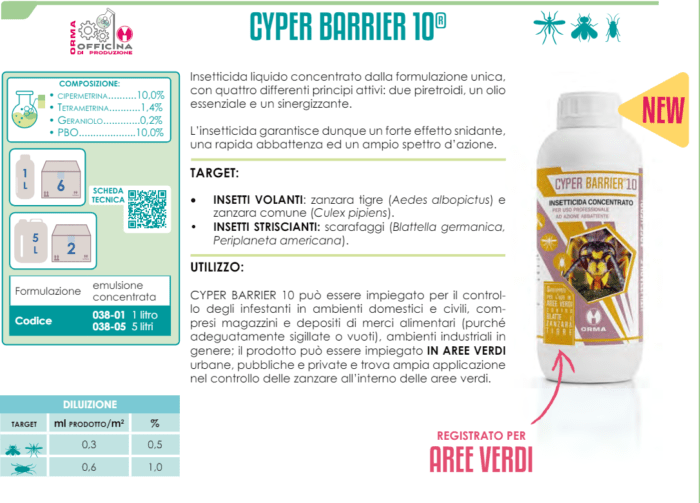 Cyper Barrier10 Insetticida 5lt